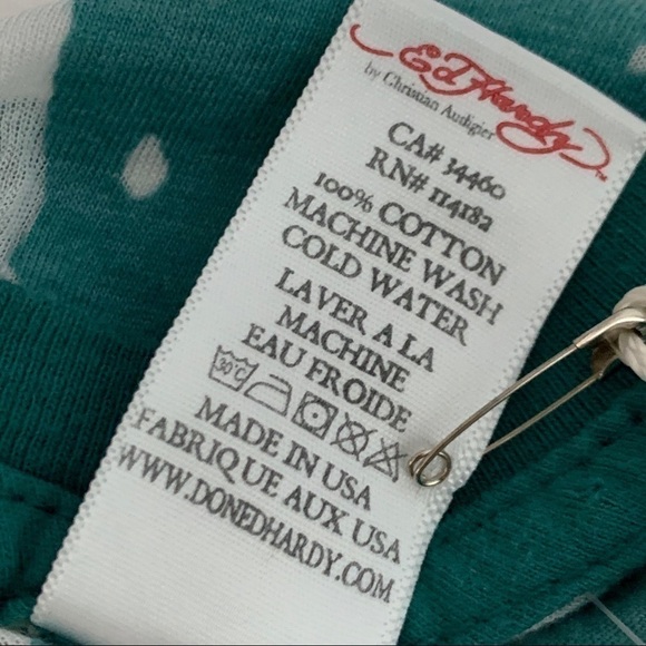 New-ed Hardy Black Rose Of Death Rhinestones BurnOut Sheer ShortSleeve Tee Shirt - Picture 12 of 13